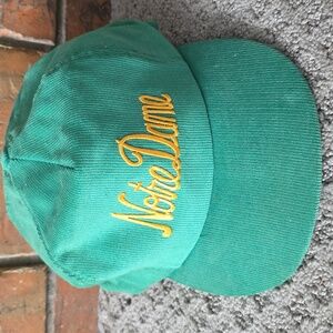 Notre Dame Vintage 90s Corduroy Green Hat